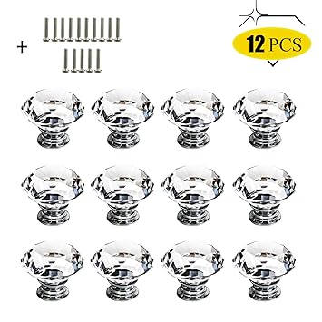Cristal Porte en Verre Bouton Boutons De Tiroir Cuisine Placard Cabinet Diamond Poignées Bricolage