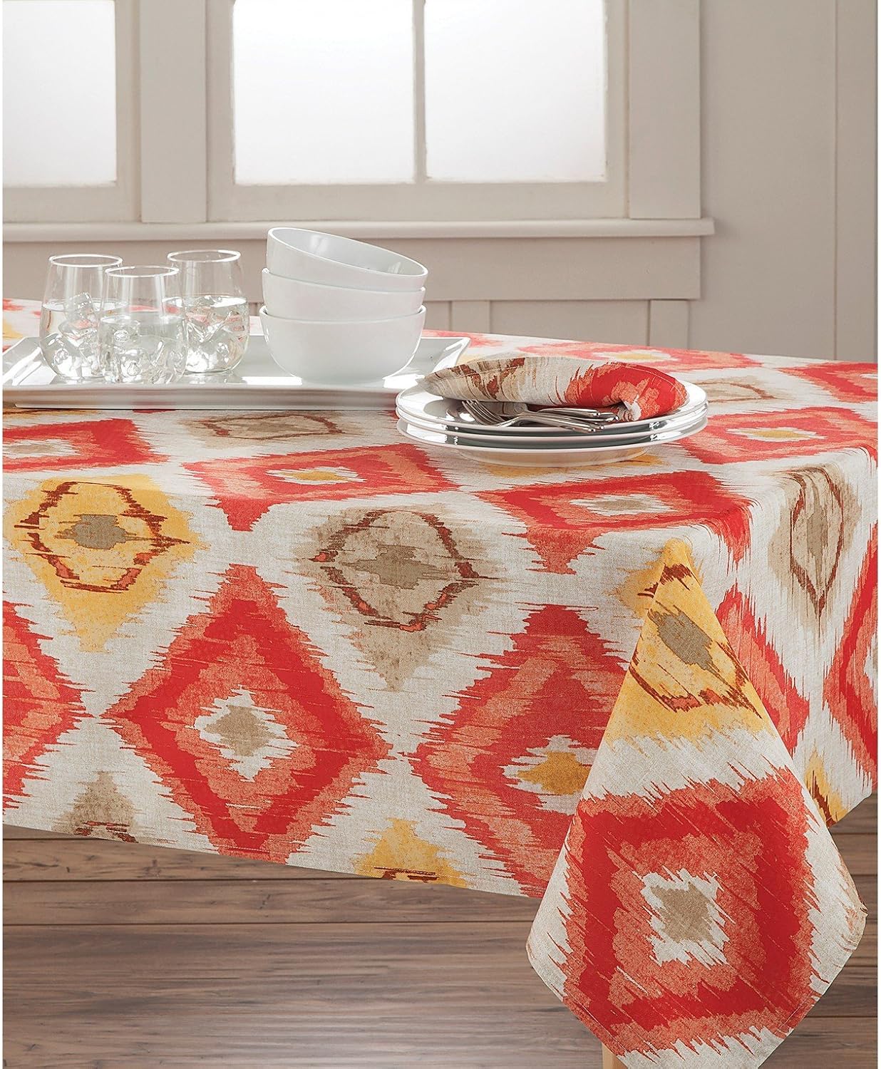 Bardwil Brussels Ikat 70" Round Tablecloth