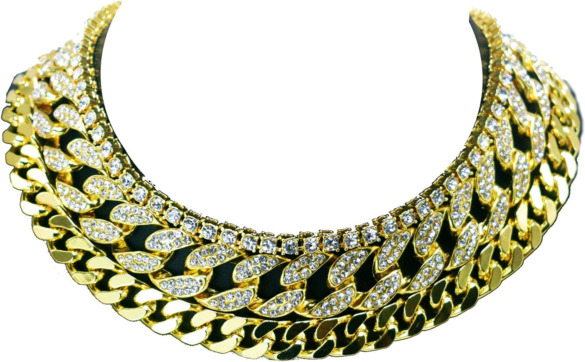 Iced Out Quavo Choker 18" Cuban & 18" Full Iced Cuban & 1 Row Tennis Chain