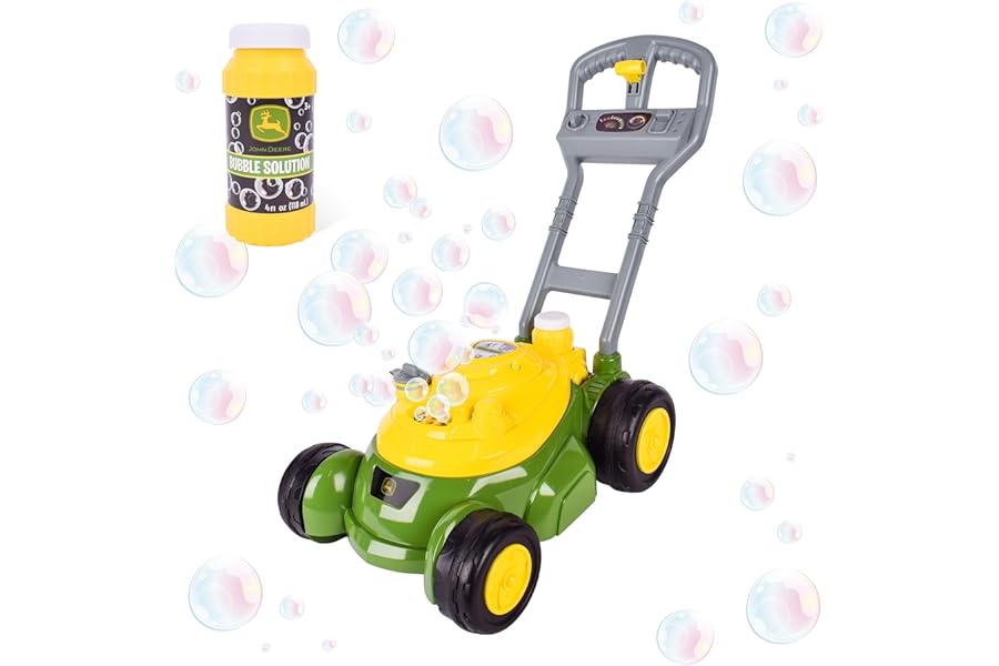 John Deere Bubble Lawn Mower for Toddlers, Bubble Blowing Machines, Indoor and Outdoor Gardening Toy, Birthday, Party Favor f