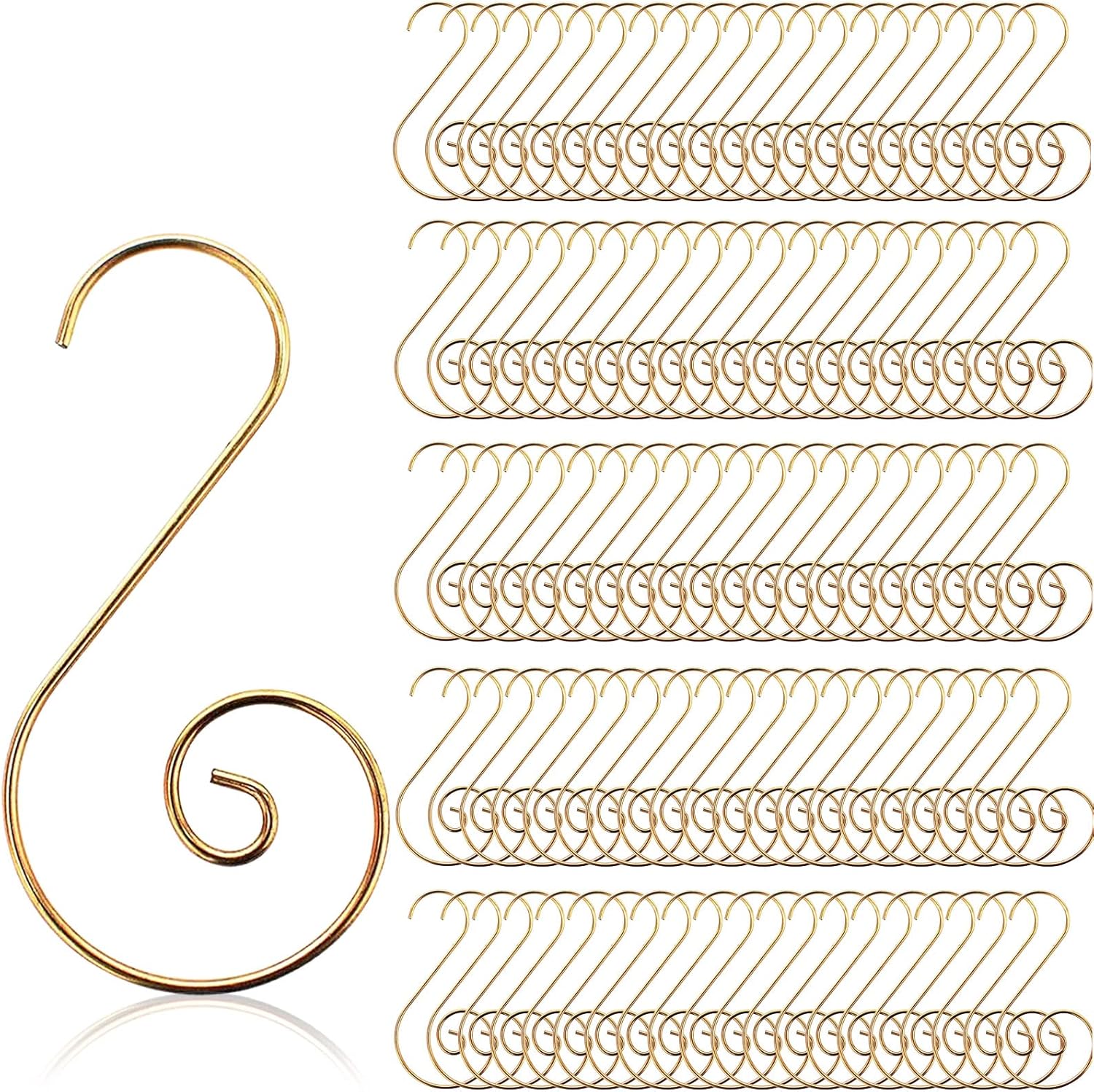 Ornament Hooks - T-Antrix Ornament Hooks, Christmas Ornament Hangers, Christmas Tree Hanger Baubles Ball Metal Hooks Xmas Decoration S Hooks, 45mm 100 PCS