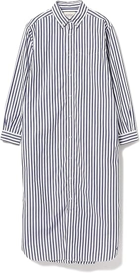 Amazon Co Jp ビームスボーイ ワンピース ストライプ ボタンダウン ロングスリーブ ワンピース レディース ネイビー 服 ファッション小物