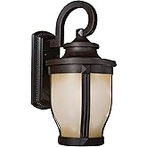 THE GREAT OUTDOORS Merrimack 1 Light Wall Bracket in Corona Bronze Finish with White Double French Scavo Glass