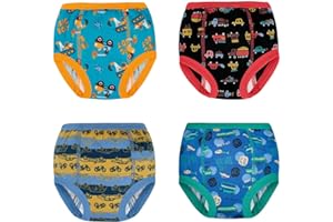 MooMoo Baby Potty Training Pants Absorbent Vehicle Training Underwear for Toddler Boys 2T-10T 4 Packs
