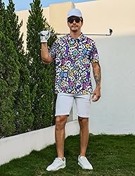 Xdceu Men's Skull Polo Shirts Hawaiian Golf Polo