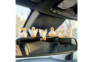 6 Pcs Silly Cute Goose Car Dashboard Decorations – Funny Mini Resin Stupid Goose for Car Interior, Kawaii Car Accessories for