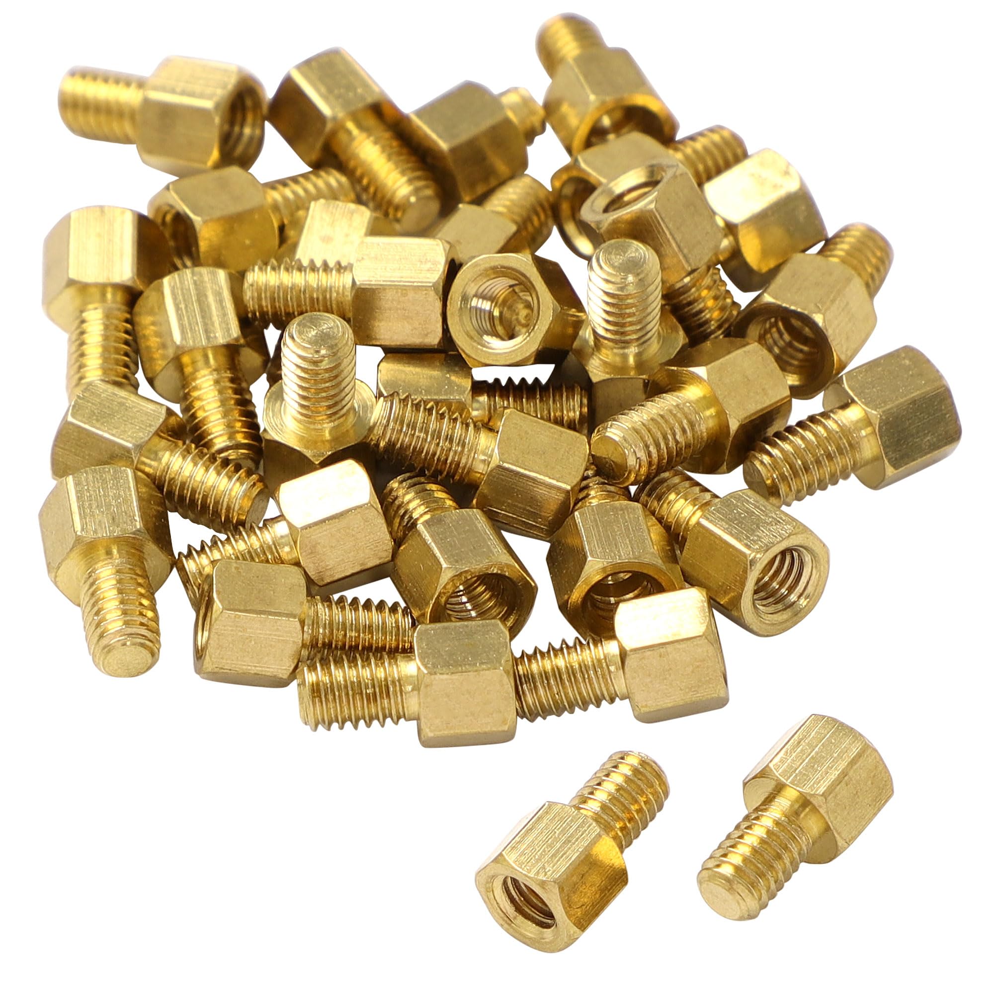 Sourcingmap 30 Pieces M4 Male Female Hexagonal Standoff Spacers PCB Board Hex Brass Spacer Standoff Screw Nut Threaded for DIY Computer Build, Electronic Projects