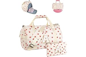 Vogewood Christmas Gift-Teen Girl Gifts Trendy Stuff, Girls Gym Bag, Kids Personalized Weekend Duffel Bags with Shoe Compartment, Travel Tote with Makeup Bag, Birthday Gift for Grandkids (Letter A)