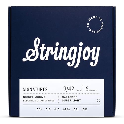 Stringjoy BAL9 Signature Nickel Electric Guitar Strings, (Super Light Gauge - 9-42)