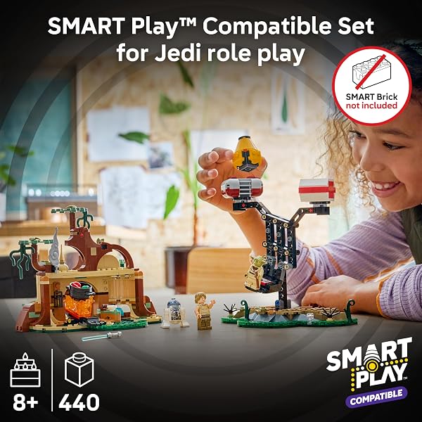 LEGO STAR WARS SMART PLAY: YODA’S HUT AND JEDI TRAINING – BUILDING TOY FOR ROLE PLAY – COMPATIBLE SET WITH 2 SMART TAGS AND 2 MINIFIGURES – GIFT FOR BOYS, GIRLS AND KIDS AGES 8+ – 75422