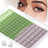 KEYYOU Natural Lash Clusters,Aurora Wispy Lashes,Seamless Mascara Look | Untra-Thin 0.03mm Clear Band,Beginner-friendly,Poke-Free Comfort,Featherlight Fibers,Daily Attendance,Eyelash Clusters,8-16mm