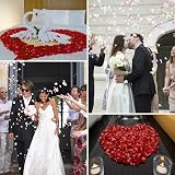 Jsdoin 1200 Pieces Silk Rose Petals Red No-Taste Fade Emulation view 3