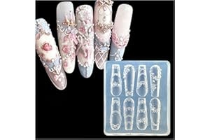 BHCCXZ 3D Lace Gel Nail Art Mold Arts Resin Flower Bow Molds for Accessories Supplies Strawberry Laces Silicone Tools Cute Nails Style