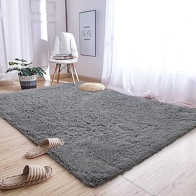 Buy Andecor Soft Fluffy Bedroom Rugs 5 X 8 Feet Indoor Shaggy Plush Area Rug For Boys Girls Kids Baby College Dorm Living Room Home Decor Floor Carpet Grey Online In Indonesia B07yklfnvc