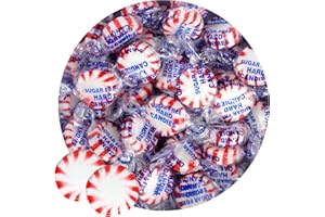 THE HAMPTON CANDY COMPANY Arcor Sugar Free Peppermint Starlight Mints, 2 Pound Bulk Bag (Approx 140 Pieces), Individually Wrapped Hard Candy, The Hampton Popcorn & Candy Company