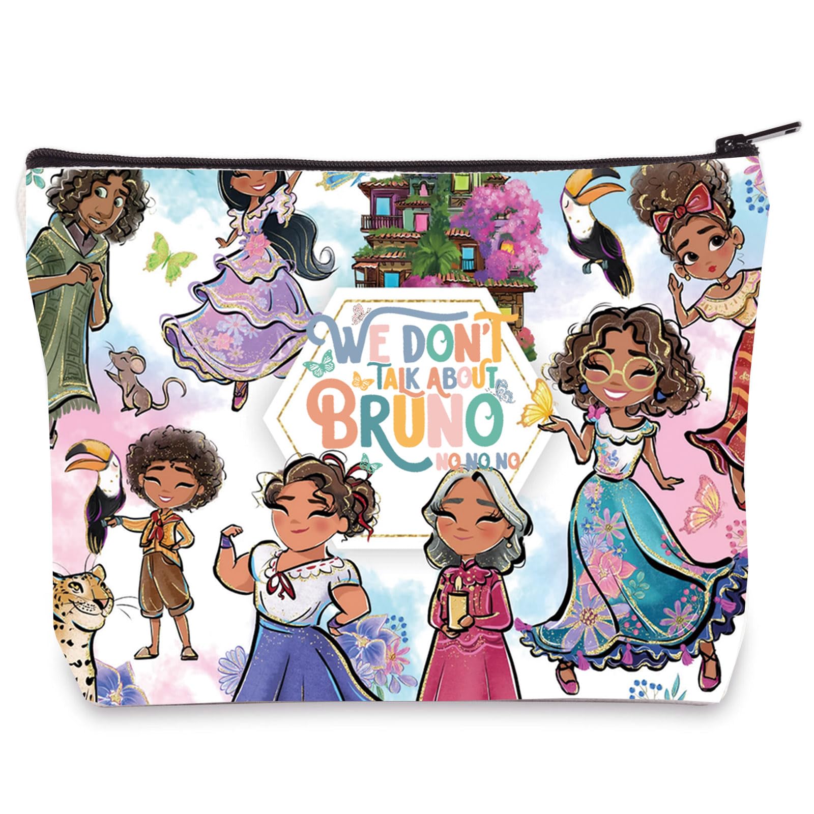 LEVLO We Don’t Talk About Bruno Cosmetic Bag Mirabel & Isabela &Luisa Fans Gift Mirabel Makeup Zipper Pouch Bag, About Bruno, Cosmetic Bag