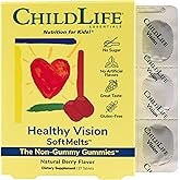 CHILDLIFE ESSENTIALS Healthy Vision SoftMelts - Eye Vitamins for Kids, Lutein Gummies, Lutein and Zeaxanthin Supplements, Eye Health Gummies, Lutein Children, Great Taste - Natural Berry, 27 Tablets