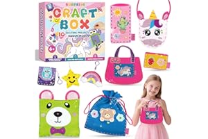 CMIOLACUNA Sewing Kit for Beginner Kids, 10Pcs Unicorn DIY Box Arts and Crafts, My First Felt Kit Projects, Art Craft Supplies, Learn to Sew Embroidery Kit, Birthday Gift for Girls 3 4 5 6 7 8 Years Old