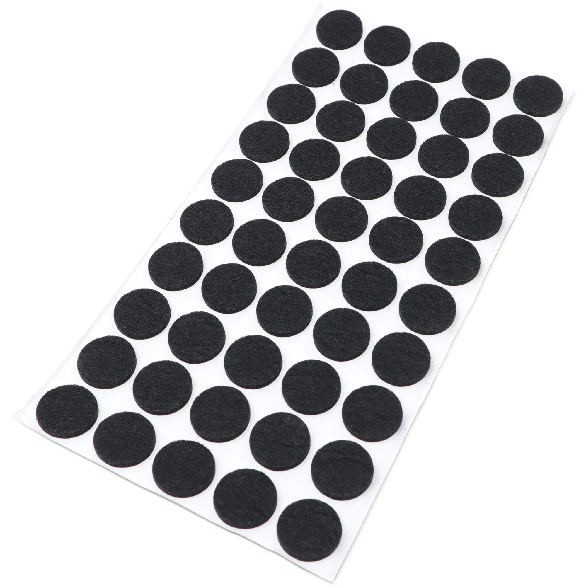 Adsamm® / 50 x self-adhesive felt pads/Black/ø 0.79'' (ø 20 mm) / round / 0.138'' / 3.5 mm thick stick-on furniture felt glides/Furniture & Chair Glides