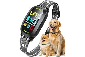 Oliry Smart AI Bark Collar for Large Medium Small Dogs, Anti Barking Device with 5 Training Modes, Exclusive Forced Bark-Stopping, Rechargeable IP67 Waterproof Bark Collar with 5 Sensitivity (Black)