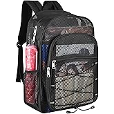 Busiuw Heavy Duty Mesh Backpacks for Adults, Mesh School Bags for Boys and Girls, See Through School Bags with Adjustable Straps for Swimming, Fitness, Sports, Carry Portable Oxygen Concentrators