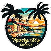 Montego Bay Jamaica Sticker 4 Inch Coastal Travel Souvenir Destination - Waterproof Vinyl Decal for Laptop Water Bottle Car Tumbler - Durable Aesthetic Long-Lasting Stickers for Adults ID44990