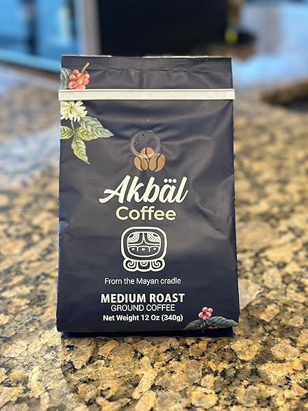 AKBAL COFFEE, MEDIUM ROAST GROUND COFFEE, 12 OZ (340G), FROM THE MAYAN CRADLE