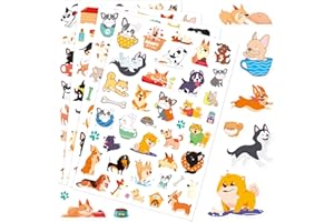 MOSHINING Cute Dog Stickers Puppy Pet Decal Sticker 780 Counts Party Gifts Goodie Bags Decor School Reward Animal Birthday Party Favors Vinyl Waterproof Dog Water Bottle Laptop Stickers Invitation Decor