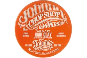 Johnny's Chop Shop Men's Ultimate Wild Cat Hair Clay-Styling Strong Hold, Molding, Matte Finish, Natural Look, Non Greasy, Reworkable 2.46 oz (Pack of 1)
