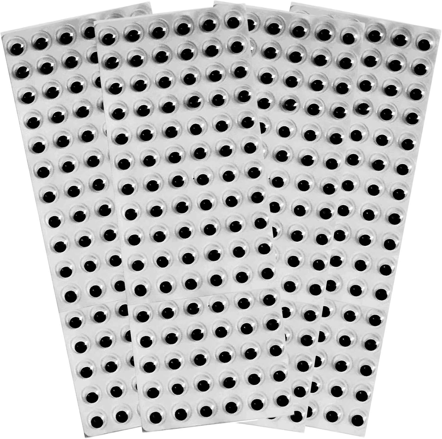 10mm Googly Wobbly Wiggly Wiggle Eyes Black Self Adhesive Peel and Stick 384 Eyes 4 Sheets of 96 For Crafts Crafting Scrapbooking …