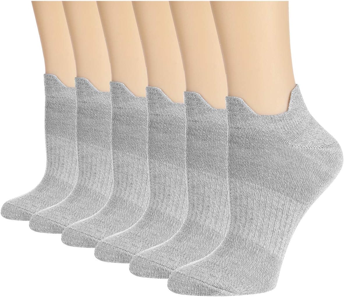 FLYRUN Women’s Cotton Ankle Socks Athletic Thin Tab Lightweight Casual Sock 6 Pack
