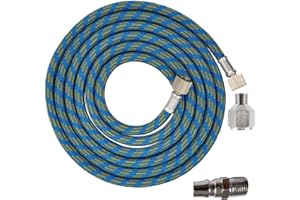 Super More 6-Ft Braided Airbrush Air Hose Standard 1/8" - 1/4" Adapter Suit for Airbursh Kit 3 in 1