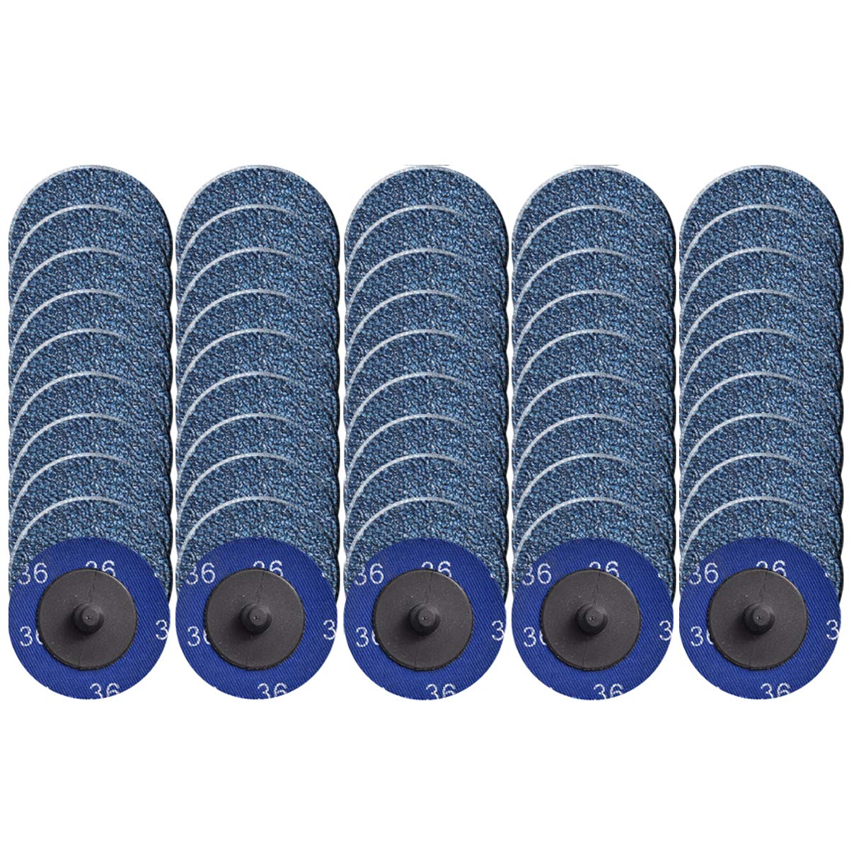 Photo 1 of Tshya Quick Change Grinding Disc, 50 Pcs 2 inch Sanding Discs, Zirconia Coated Roll Lock Disc for Surface Prep (36 Grit)