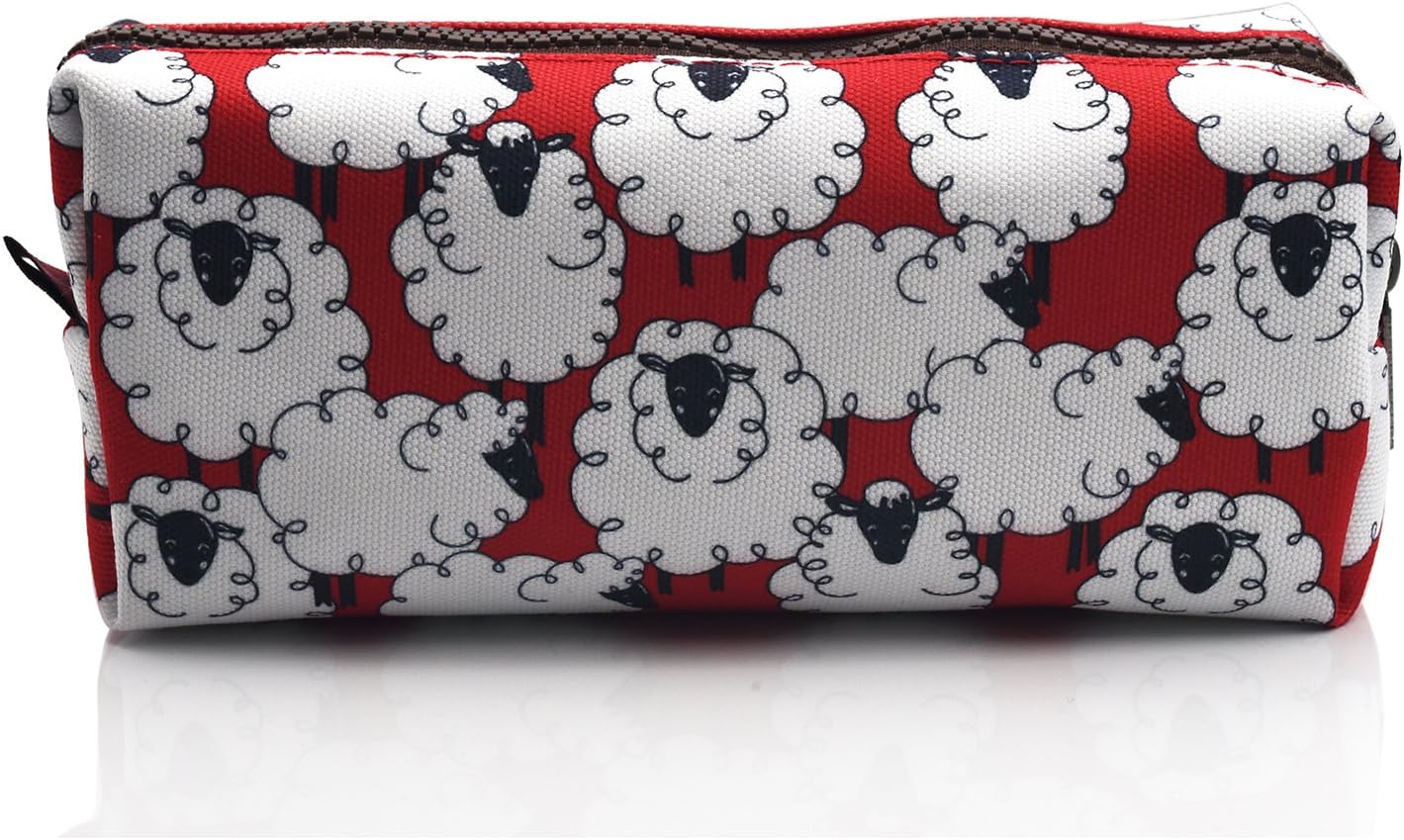 LParkin Sheep Canvas Pencil Case Kawaii Pen Bag Pouch Stationary Case Makeup Cosmetic Bag Gadget Box(Sheep) - Image 3