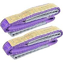 MroMax 1 Ton Lifting Strap 3.28ft - Purple Polyester For Rigging, Moving, Towing