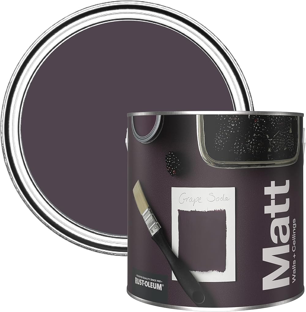 Rust-Oleum Matt Emulsion Wall Ceiling Paint Grape Soda 2.5L Washable Durable