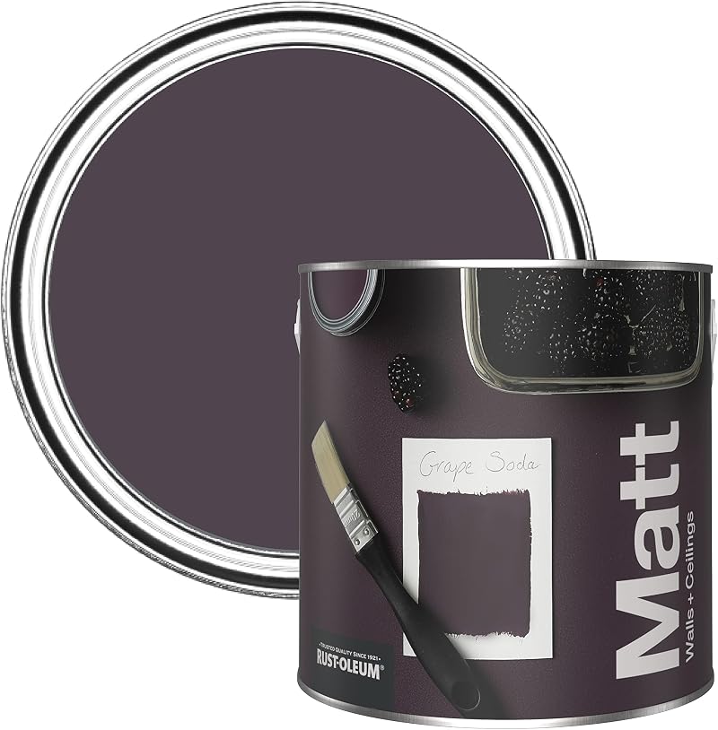 Rust-Oleum Matt Emulsion Wall Ceiling Paint Grape Soda 2.5L Washable Durable