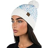 Funky Junque Women's Sequin Pom Beanies – Soft Knit Sparkly Bling Winter Hats for Women, Faux Fur Pom Glitter Sparkle Hat