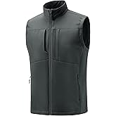 MAGCOMSEN Men's Lightweight Softshell Vest Outerwear Windproof Fleece Lined Zip Up Sleeveless Jacket for Golf Running Hiking