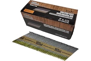 2″ x .113 Ring Shank Framing Nails – Hot-Dip Galvanized, Paper Strip Collated 30–34° for Framing Nail Guns, Clipped Head Exte