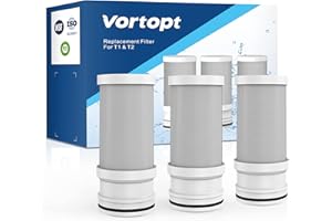 VORTOPT NSF Certified Replacement for T1-ACF/T2-ACF/T6-CTO Faucet Water, 3-6 Months Lifetime, Reduces Chlorine, Taste and Odor T1/T2 T6-CTO Filter（Pack of 3）