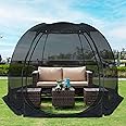 Alvantor Screen House Gazebo, 6-10-15 Person Pop Up Igloo Screened Canopy Tent with Mosquito Netting Sides, Instant UV Resistant Sun Shelter for Garden, Patio, Backyard