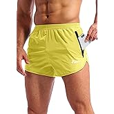 Pudolla Men’s Running Shorts 3 Inch Quick Dry Gym Athletic Workout Shorts for Men with Zipper Pockets