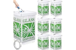 Resurhang 6 Pcs Broken Glass Disposal Box 12" l x 12" w x 20" h Floor Model Laboratory Glass Disposal Cardboard Box Container Bins Trash Cans Cartons for Party Broken Bottle