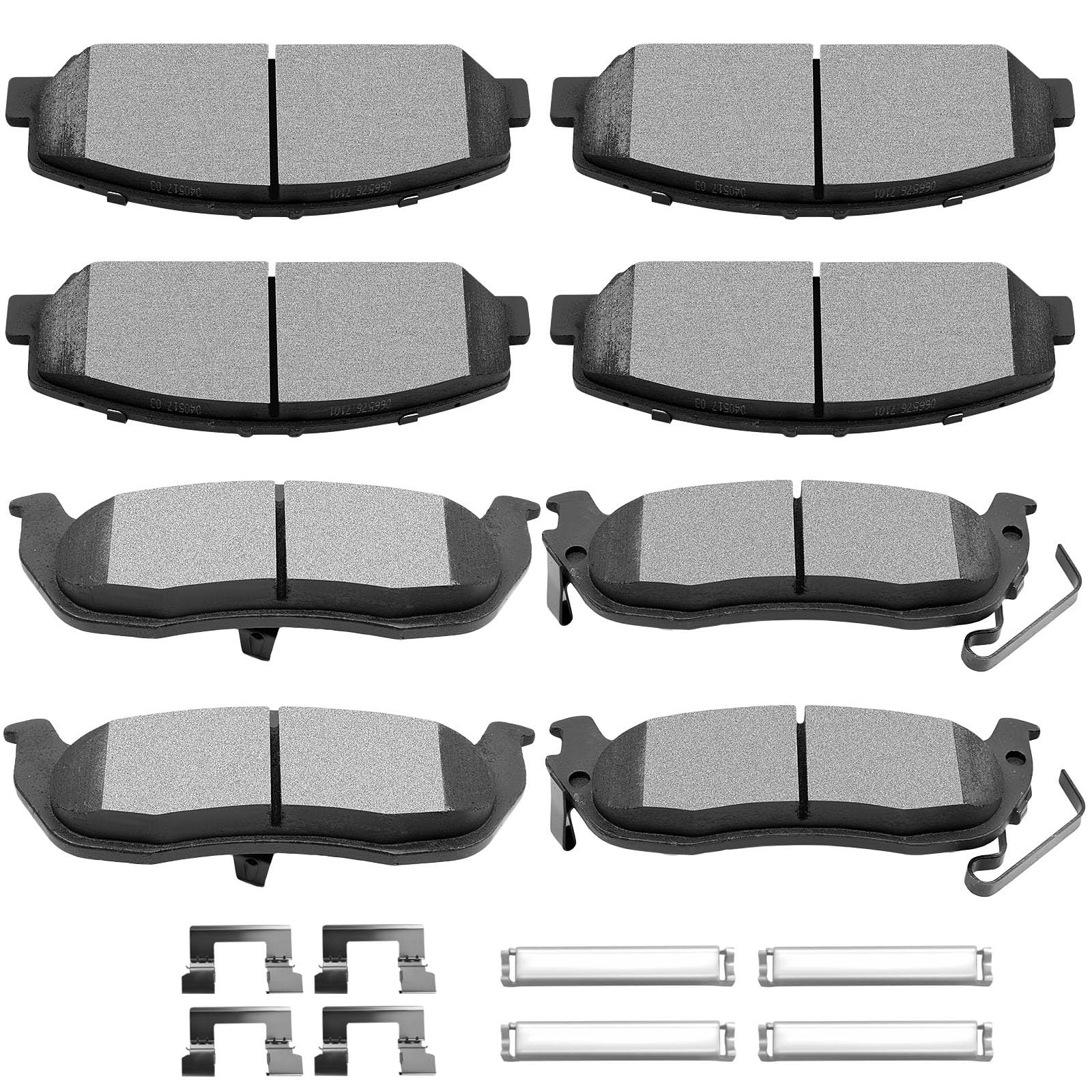 Photo 1 of SCITOO Front Ceramic Rear Semi-Metal Disc Brake Pads Kits 8pcs Fit for 2005-2010 for Infiniti QX56,2006-2012 for Nissan Armada,2007-2010 for Nissan Titan