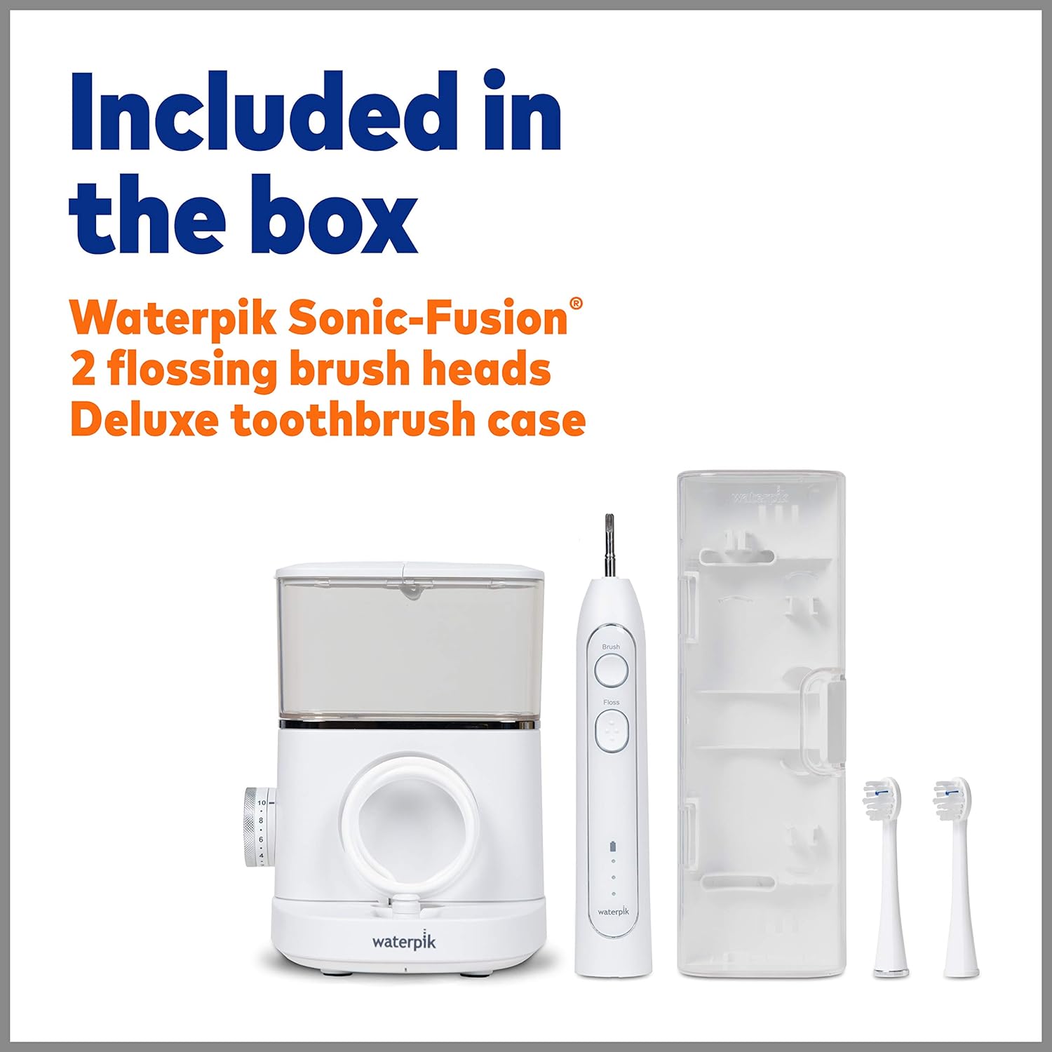 Waterpik Sonic-Fusion Professional Flossing Toothbrush, Electric Toothbrush & Water Flosser Combo in One, SF-02 White: Beauty