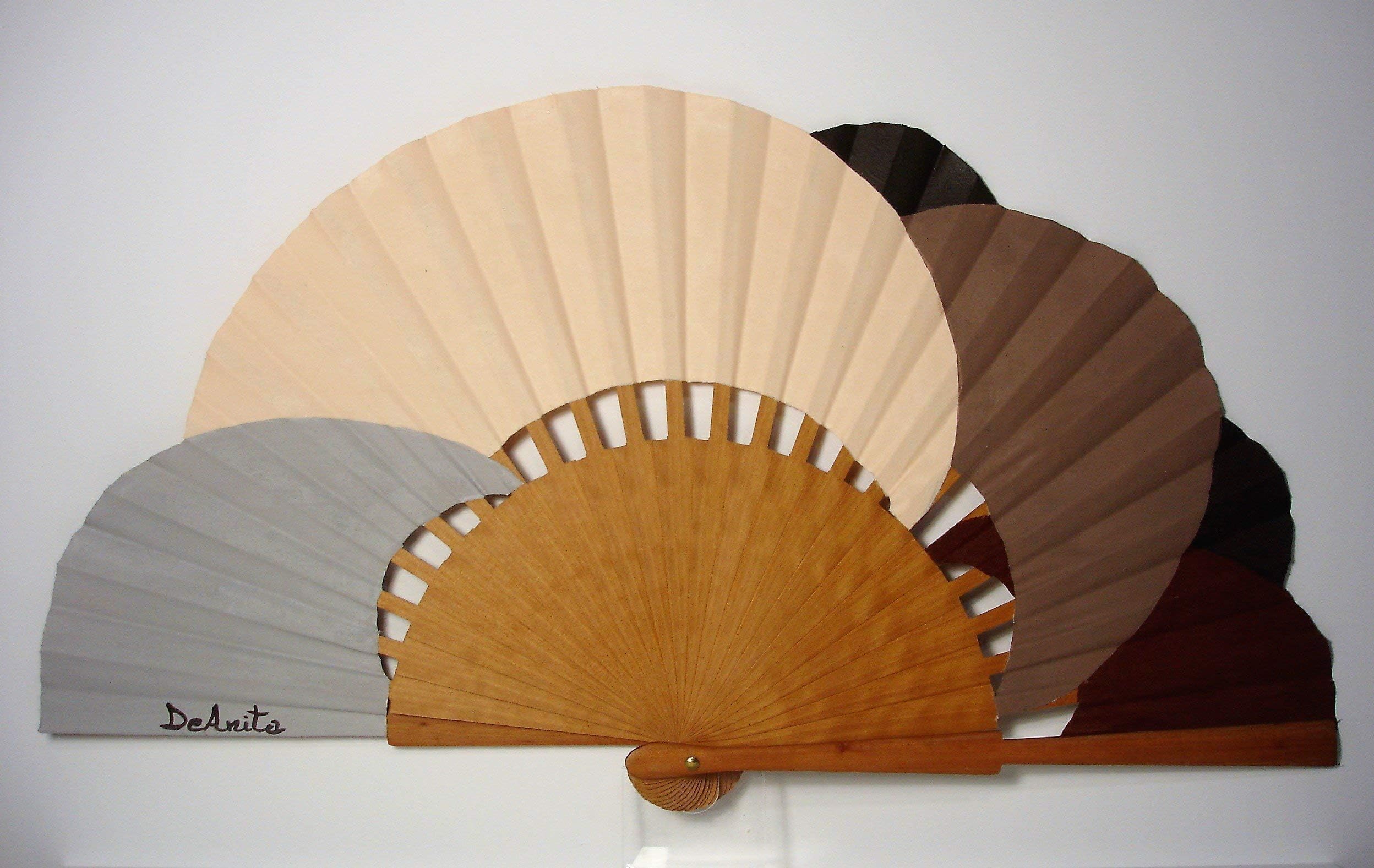 Spanish fan/hand-painted fan/flamenco fan/wood fan "Brown waves"