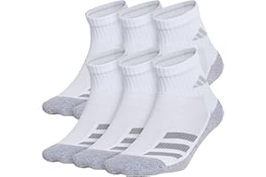 adidas Kids' Cushioned Angle Stripe Quarter Socks (6 Pairs)