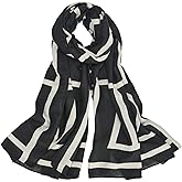 Baishizhou Scarfs for Women Light Soft Solid plaid Fashion Scarves Sunscreen Shawls for All Seasons
