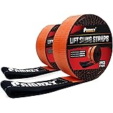 2 Pack 2”x3FT Supper Sturdy Lift Sling Straps, 18800 Pound Capacity Heavy Duty Eye-Eye Nylon Strap for Hoist, 2-Ply Polyester Rigging Straps, Tree Saver Recovery Straps Web Sling Winch